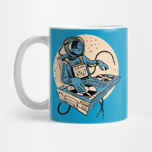 Astronaut DJ Spinning in Outer Space Mug